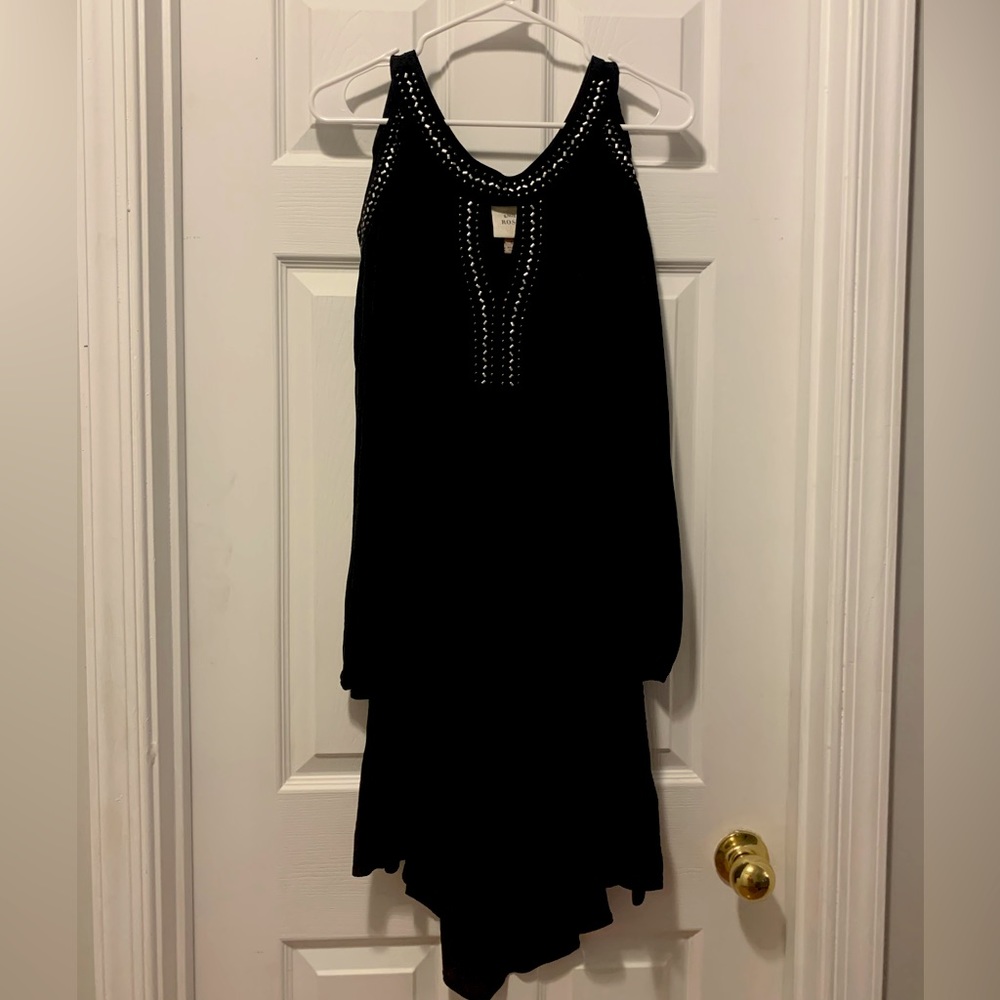 Knox Rose Black Party Dress with Cold Shoulder, Large